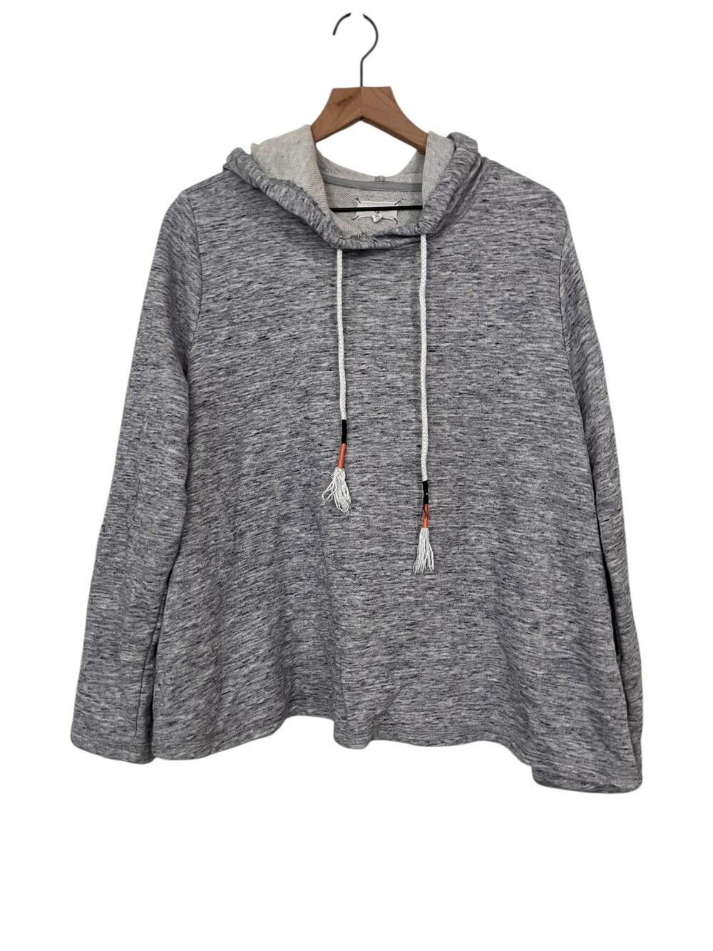 Lou and Grey Mis You Summer Grey Marled Cropped Hoodie Womens Size XL
